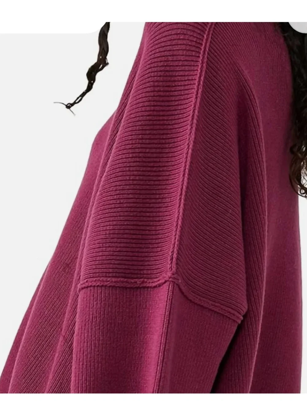 Free People Easy Street Tunic Sweater Burgundy